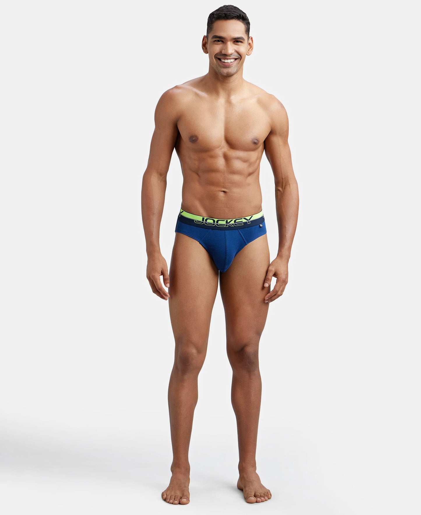 Super Combed Cotton Rib Solid Brief with Ultrasoft Waistband  - Estate Blue-4