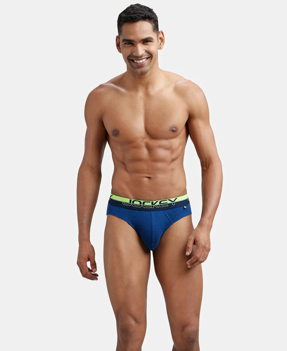 Super Combed Cotton Rib Solid Brief with Ultrasoft Waistband  - Estate Blue-5