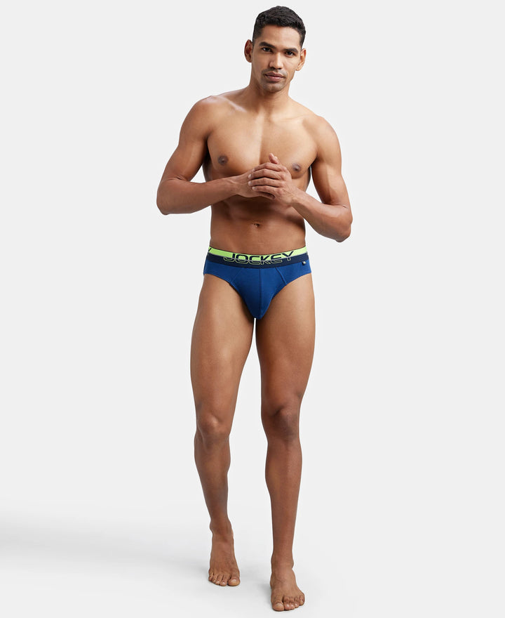 Super Combed Cotton Rib Solid Brief with Ultrasoft Waistband  - Estate Blue-6