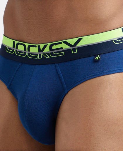 Super Combed Cotton Rib Solid Brief with Ultrasoft Waistband  - Estate Blue-7
