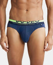 Super Combed Cotton Rib Solid Brief with Ultrasoft Waistband  - Ink Blue Melange-1