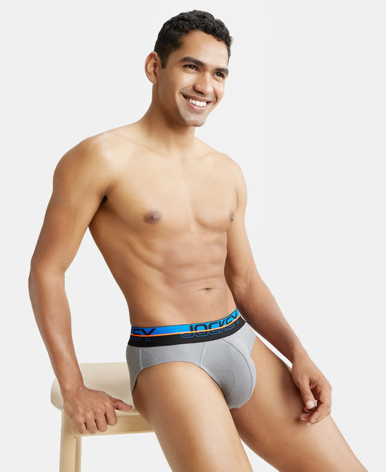 Super Combed Cotton Rib Solid Brief with Ultrasoft Waistband  - Monument-5
