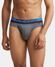 Super Combed Cotton Rib Solid Brief with Ultrasoft Waistband  - Smooth Grey-1