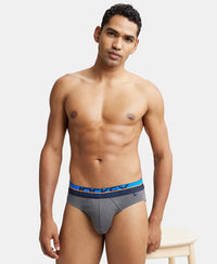 Super Combed Cotton Rib Solid Brief with Ultrasoft Waistband  - Smooth Grey-5