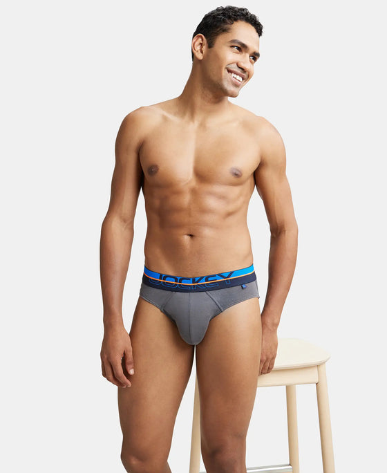 Super Combed Cotton Rib Solid Brief with Ultrasoft Waistband  - Smooth Grey-6