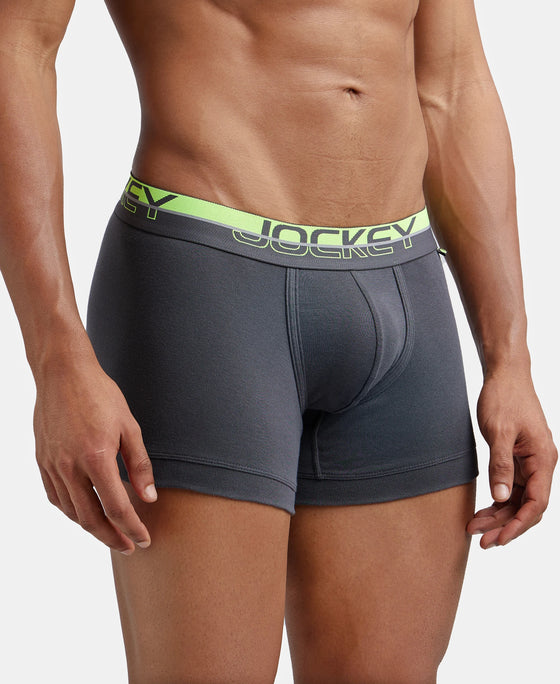 Super Combed Cotton Rib Solid Trunk with Ultrasoft Waistband - Asphalt-2