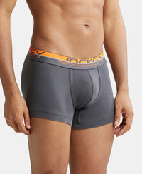 Super Combed Cotton Rib Solid Trunk with Ultrasoft Waistband - Asphalt-5