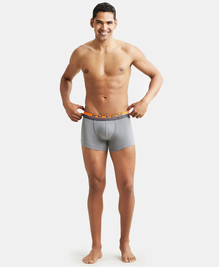 Super Combed Cotton Rib Solid Trunk with Ultrasoft Waistband - Monument-4