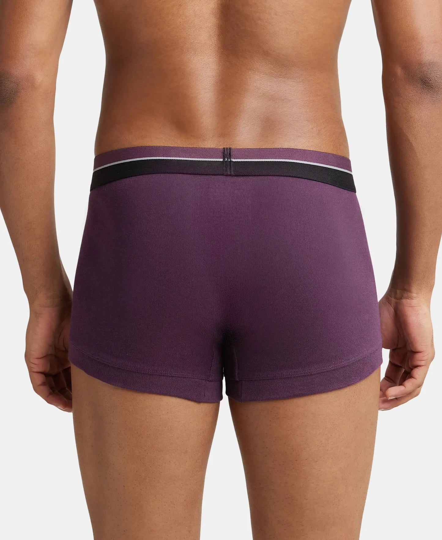 Super Combed Cotton Rib Solid Trunk with Ultrasoft Waistband - Plum Perfect-3
