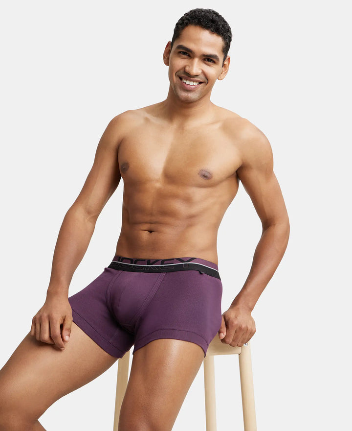 Super Combed Cotton Rib Solid Trunk with Ultrasoft Waistband - Plum Perfect-6