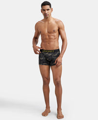 Super Combed Cotton Elastane Printed Trunk with Ultrasoft Waistband - Black & Empire Yellow-6