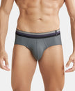 Microfiber Elastane Solid Brief with StayDry Treatment - Gunmetal-1