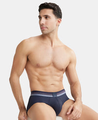 Microfiber Elastane Solid Brief with StayDry Treatment - Midnight Navy-5