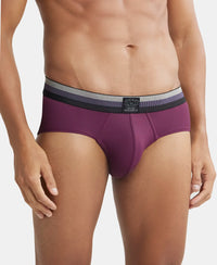 Microfiber Elastane Solid Brief with StayDry Treatment - Potent Purple-2