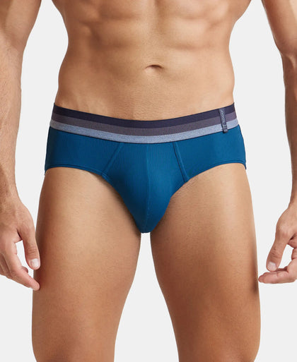 Microfiber Elastane Solid Brief with StayDry Treatment - Poseidon-1