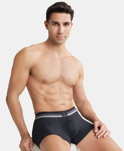 Latex-free Men's Rib Elasticized Boxer Brief with Fly (Melange