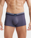 Microfiber Elastane Rib Solid Trunk with StayDry Treatment - Grey Stone-1