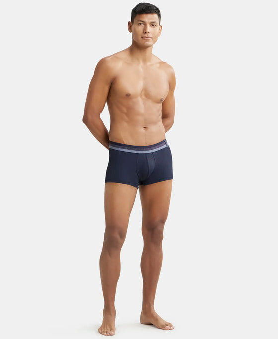 Microfiber Elastane Rib Solid Trunk with StayDry Treatment - Midnight Navy-4