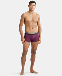 Microfiber Elastane Rib Solid Trunk with StayDry Treatment - Potent Purple-4