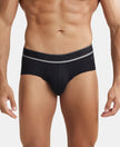 Bamboo Cotton Elastane Breathable Mesh Brief with StayDry Treatment - Mid Grey Melange-1