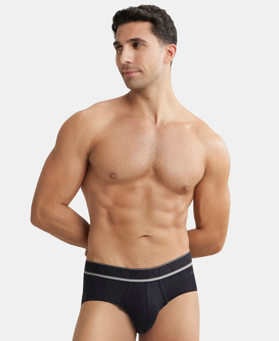 Bamboo Cotton Elastane Breathable Mesh Brief with StayDry Treatment - Mid Grey Melange-5