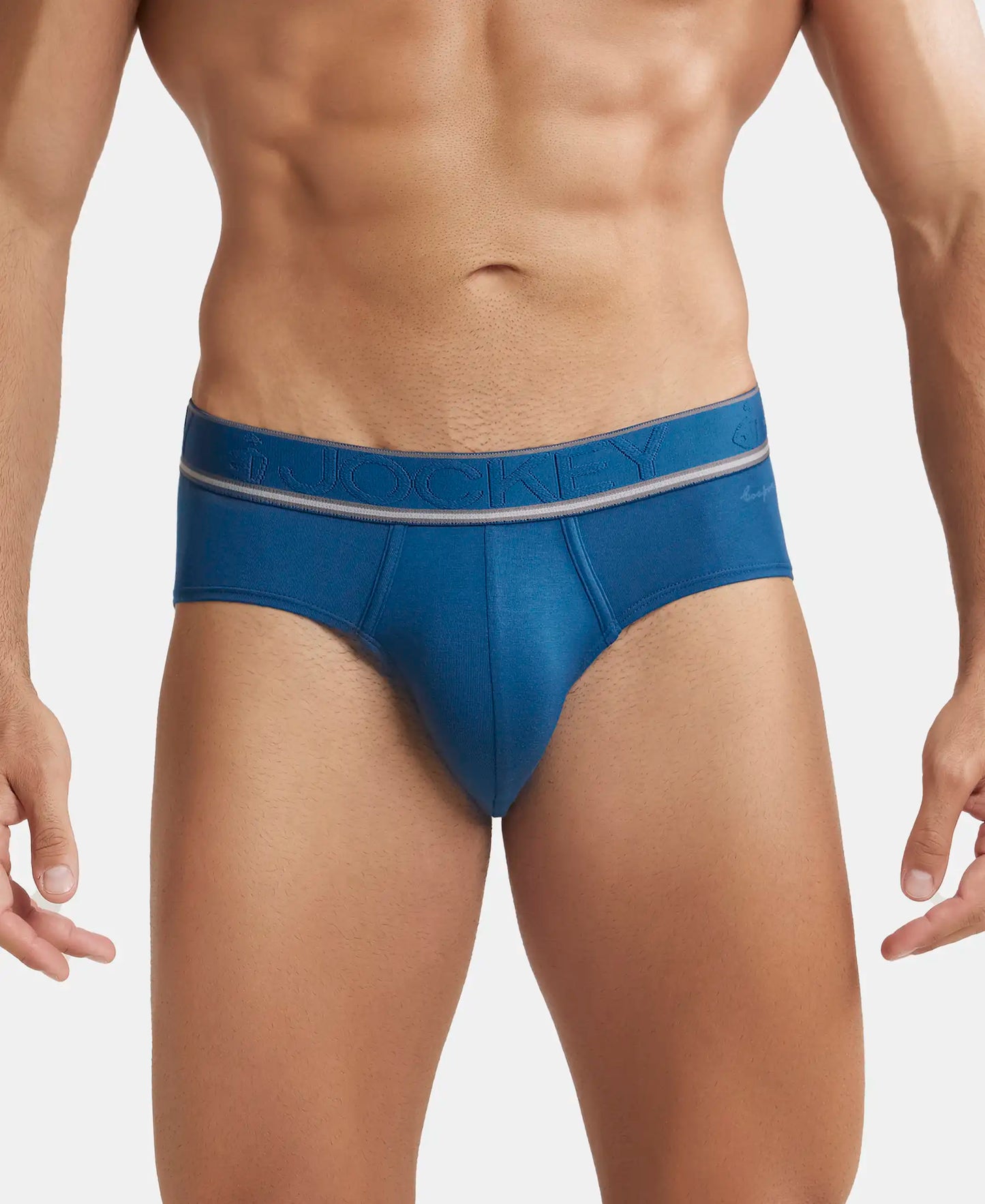 Tencel Micro Modal Elastane Solid Brief with StayFresh Properties - Poseidon-1