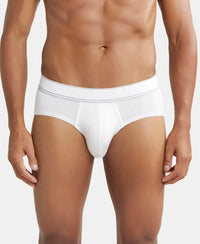 Tencel Micro Modal Elastane Solid Brief with StayFresh Properties - White-1