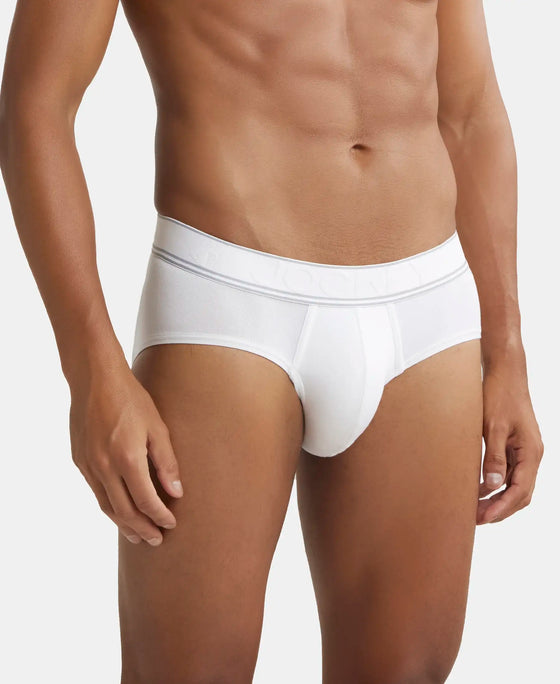 Tencel Micro Modal Elastane Solid Brief with StayFresh Properties - White-2