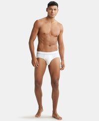 Tencel Micro Modal Elastane Solid Brief with StayFresh Properties - White-4