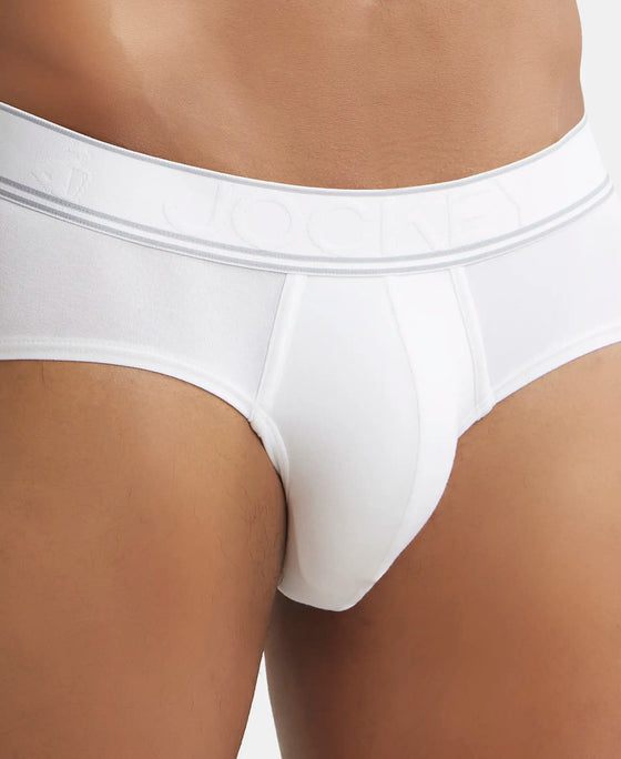 Tencel Micro Modal Elastane Solid Brief with StayFresh Properties - White-7