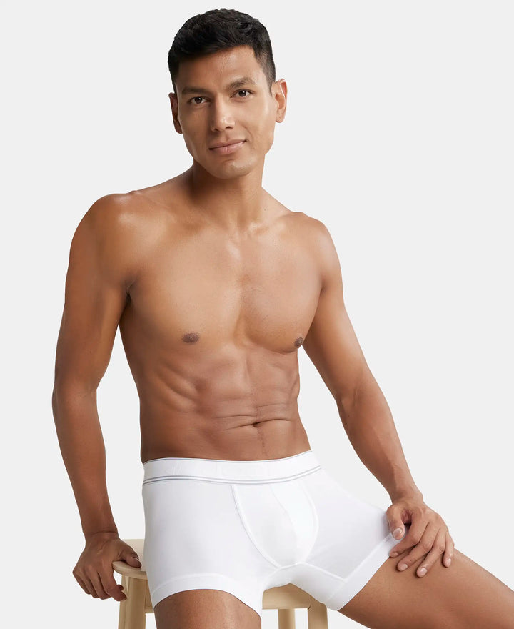 Tencel Micro Modal Elastane Solid Trunk with Natural StayFresh Properties - White-5