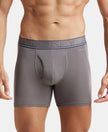 Tencel Micro Modal Elastane Stretch Solid Boxer Brief with Natural StayFresh Properties - Gunmetal-1