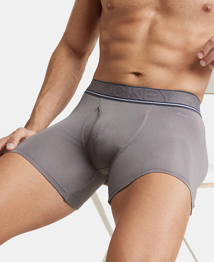 Tencel Micro Modal Elastane Stretch Solid Boxer Brief with Natural StayFresh Properties - Gunmetal-5