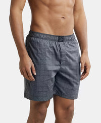 Tencel Lyocell Cotton Checkered Boxer Shorts - Graphite-2