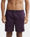 Tencel Lyocell Cotton Checkered Boxer Shorts - Potent Purple-1