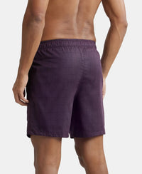 Tencel Lyocell Cotton Checkered Boxer Shorts - Potent Purple-3