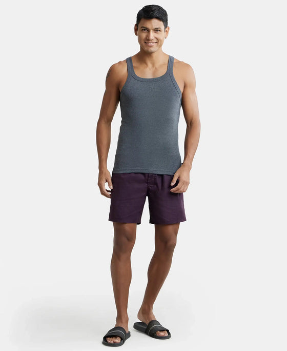 Tencel Lyocell Cotton Checkered Boxer Shorts - Potent Purple-4