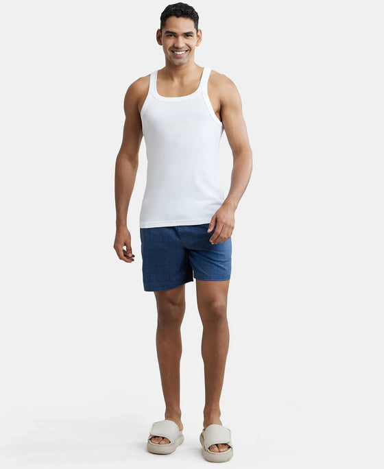Tencel Lyocell Cotton Checkered Boxer Shorts - Poseidon-4