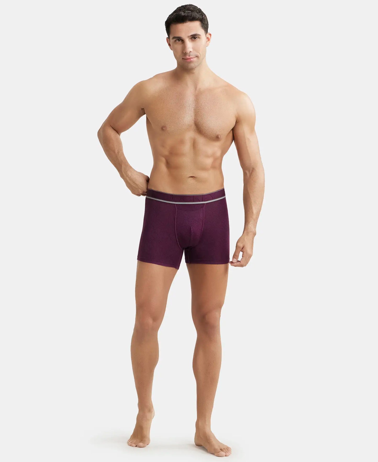 Tencel Micro Modal Elastane Printed Boxer Brief with Natural StayFresh Properties - Potent Purple-4