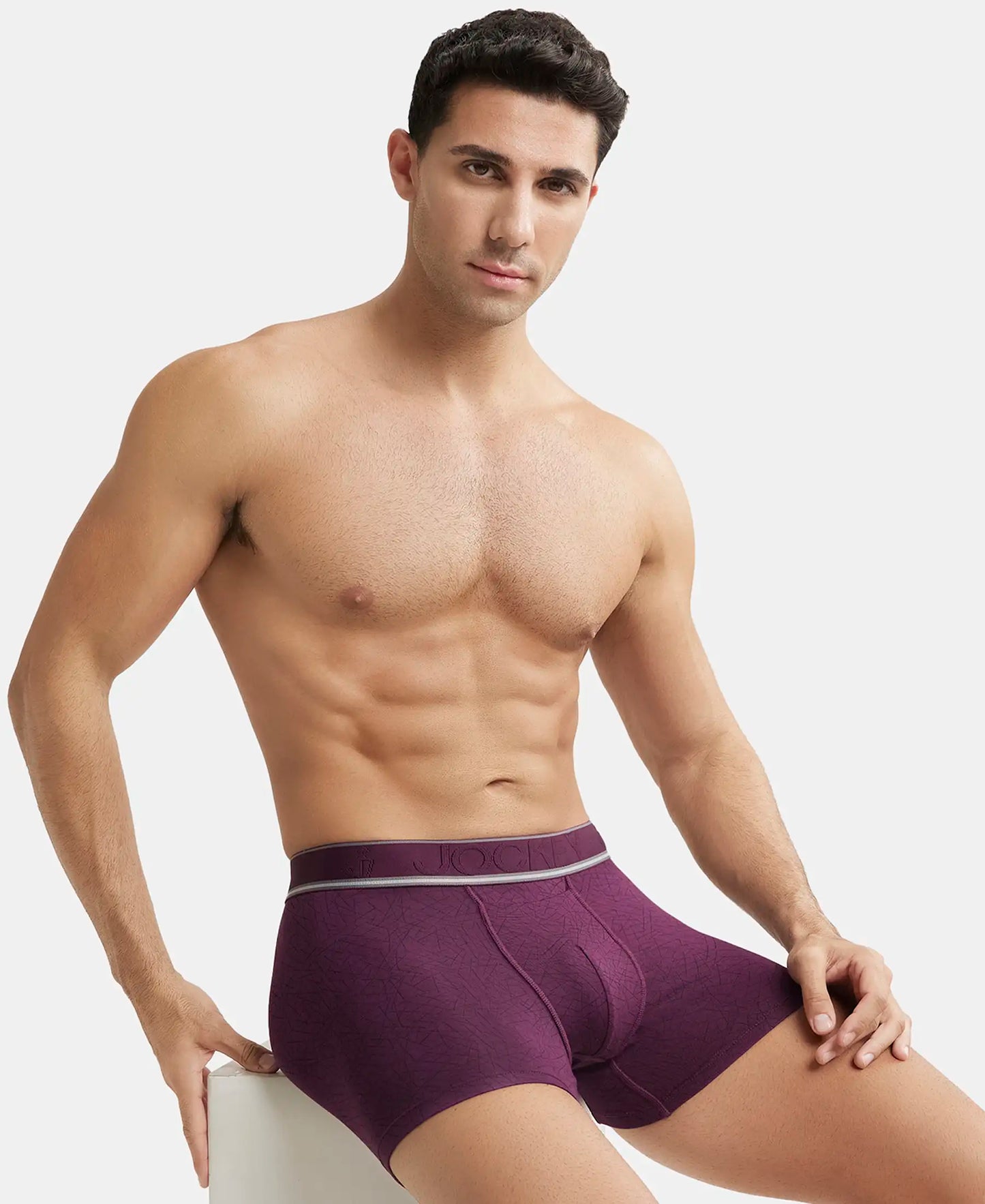 Tencel Micro Modal Elastane Printed Boxer Brief with Natural StayFresh Properties - Potent Purple-5
