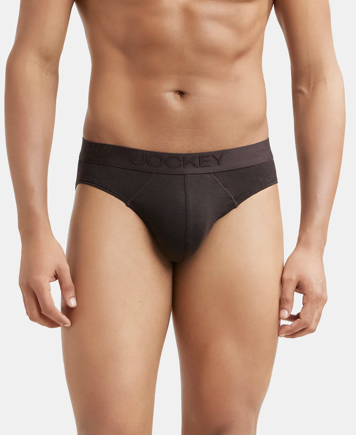 Tencel Micro Modal Cotton Elastane Stretch Solid Brief with Natural StayFresh Properties - Brown