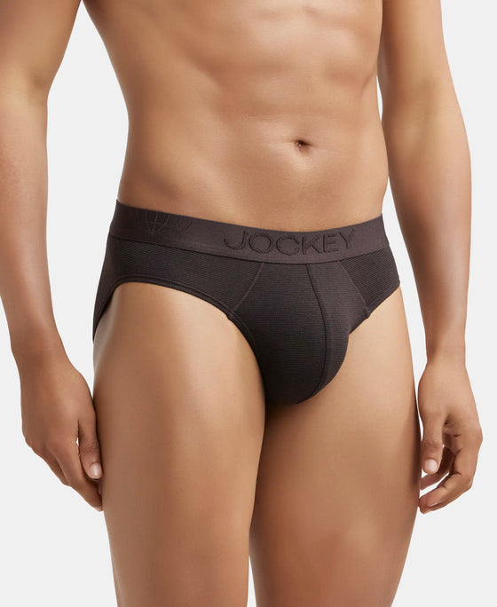 Tencel Micro Modal Cotton Elastane Solid Brief with Natural StayFresh Properties - Brown-2