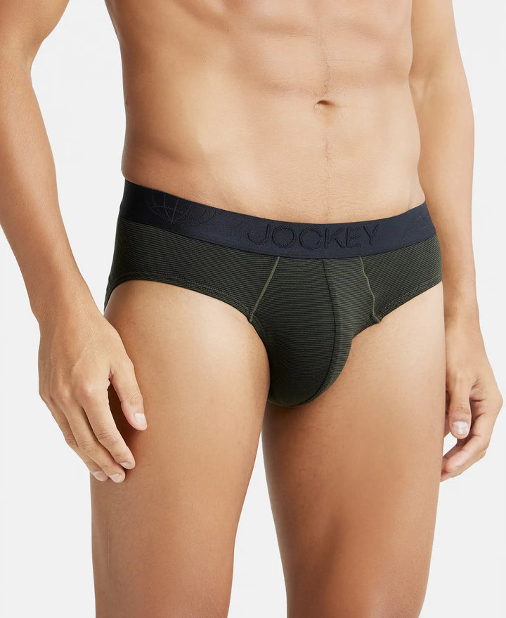Tencel Micro Modal Cotton Elastane Solid Brief with Natural StayFresh Properties - Forest Night-2