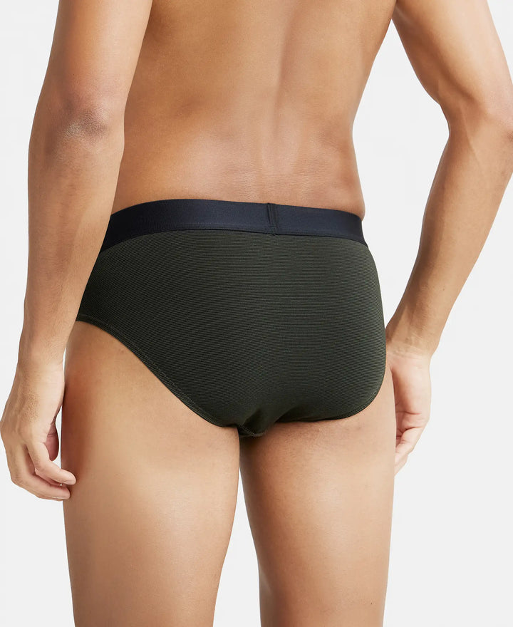 Tencel Micro Modal Cotton Elastane Solid Brief with Natural StayFresh Properties - Forest Night-3