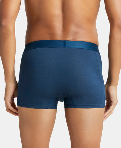 Microfiber Elastane Rib Solid Trunk with StayDry Treatment - Gunmetal-3