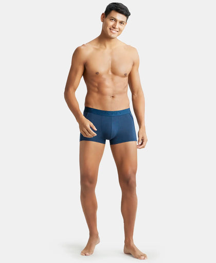 Microfiber Elastane Rib Solid Trunk with StayDry Treatment - Gunmetal-4