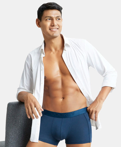 Microfiber Elastane Rib Solid Trunk with StayDry Treatment - Gunmetal-5