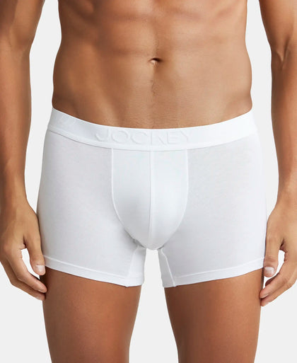 Tencel Micro Modal Cotton Elastane Solid Trunk with Natural StayFresh Properties - White-1