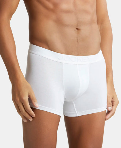 Tencel Micro Modal Cotton Elastane Solid Trunk with Natural StayFresh Properties - White-2