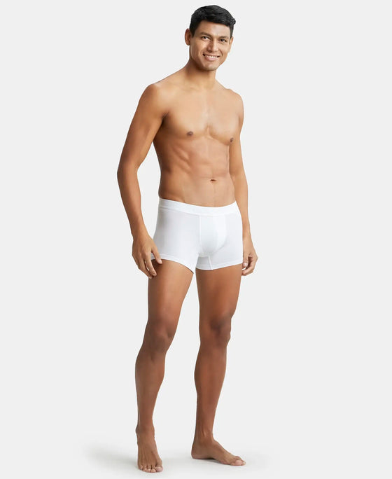 Tencel Micro Modal Cotton Elastane Solid Trunk with Natural StayFresh Properties - White-4
